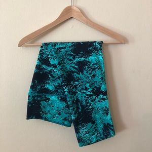 Nike Dri-Fit Leggings in Aqua/Navy Print